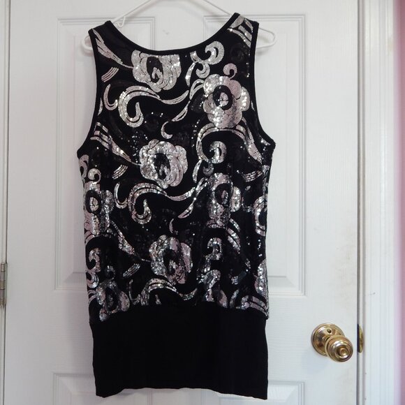 Karen Kane, Floral Print, Sequins, Tank Top - Picture 6 of 6